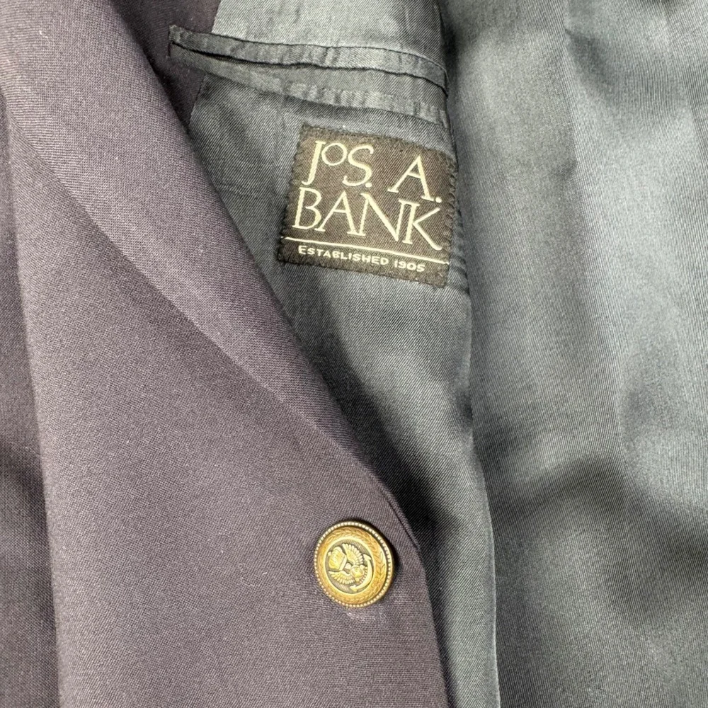 Jos A Bank Navy Blue Wool Blazer Jacket Men's 48XL‎ Gold Button